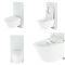 Hirayu Japanisches Wand-Dusch-WC inkl. Saru Sanitärmodul H 1000mm Weiß mit Sensor-Spülung