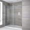 Walk-In Duschwand, Chrom, für Nische - inkl. weißer Duschwanne mit niedrigem Profil – wählbare Größe – Portland