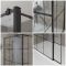 Walk-In Duschwand mit Gittermuster und Seitenpaneel, für Nische - inkl. Duschwanne mit Schiefer-Effekt (Finish wählbar) – wählbare Größen – Barq