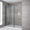 Walk-In Dusche mit Seitenpaneel, Schwarz, für Nische – inkl. weißer Duschwanne – Größe wählbar – Nox