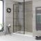 Walk-In Duschwand mit Gittermuster, für Nische - inkl. weißer Duschwanne mit niedrigem Profil – wählbare Größe – Barq