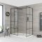 Walk-In Dusche mit Gittermuster, für Eckeinbau - inkl. Duschwanne mit niedrigem Profil – wählbare Größe – Barq