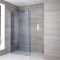 Getönte Walk-In Duschwand mit Seitenpaneel, Chrom, für Nische - Breite und Duschrinne wählbar – Portland-Luna