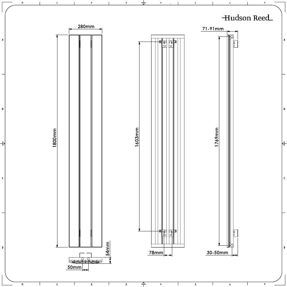 Design Heizkörper Vertikal Einlagig Mittelanschluss - Aluminium