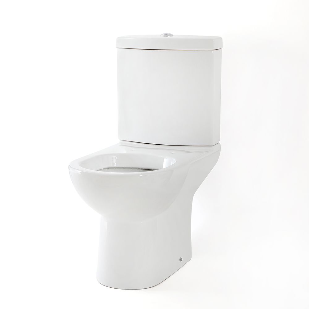 Stand-Tiefspül-WC mit aufgesetztem Spülkasten - inkl. Sitz mit