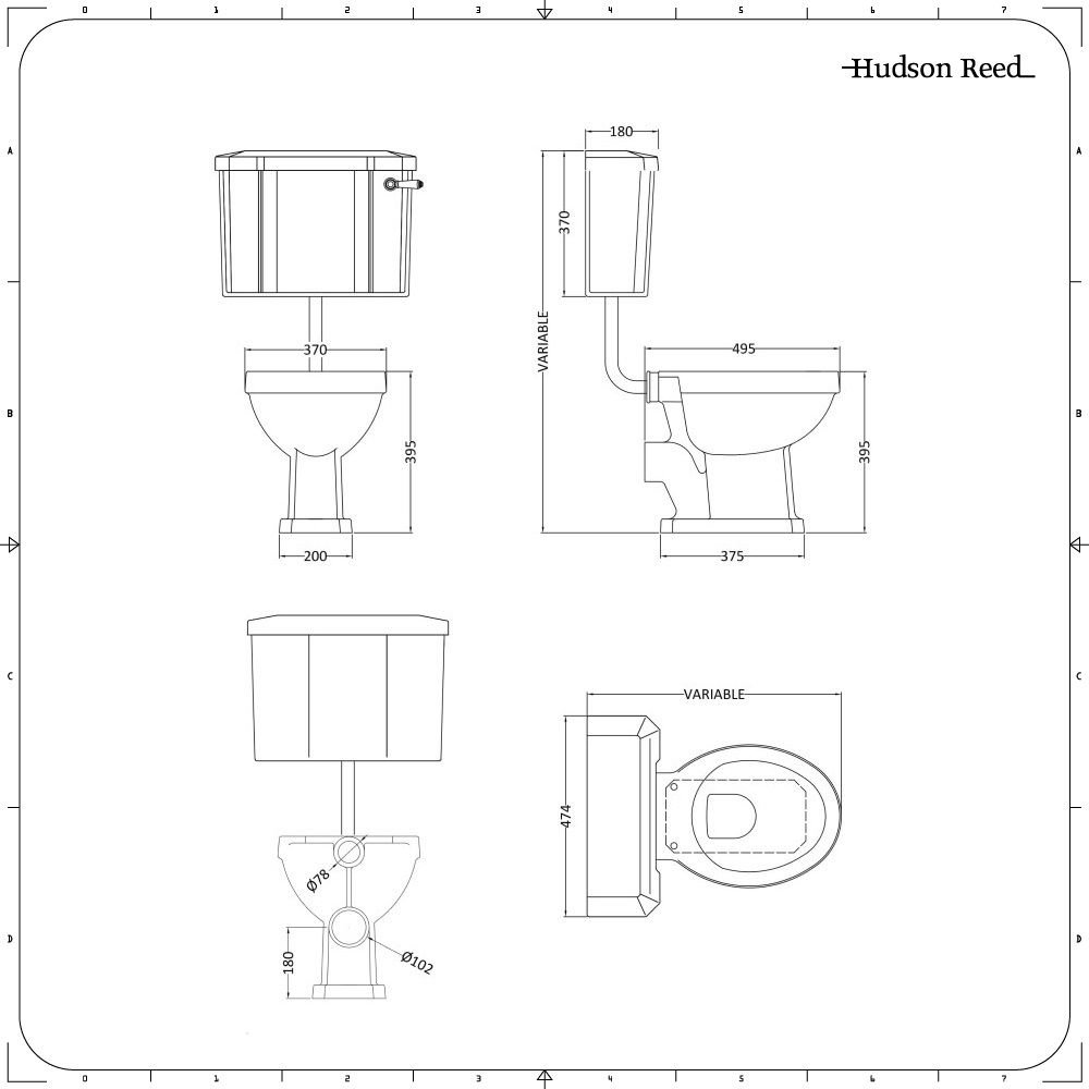 Traditionelles WC mit erhöhtem Spülkasten inklusive Holzsitz, Farbe der  Scharniere, des Spülrohrs und des Spülhebels Geölte Bronze – Richmond