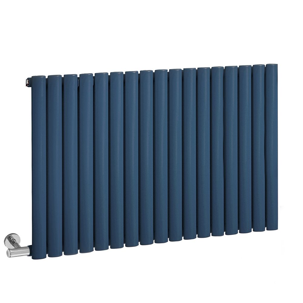Elektrischer Design Heizkörper (einlagig), horizontal, H 635mm - Blau (Deep  Sea Blue) - Breite, Thermostat und Kabelabdeckung wählbar - Revive