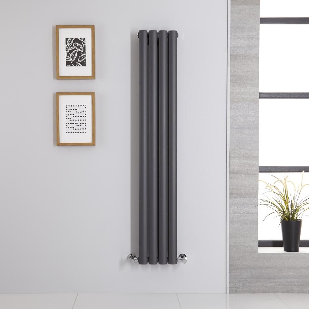 Design Heizkörper Vertikal (Doppellagig) 1400mm x 236mm | Anthrazit - Revive