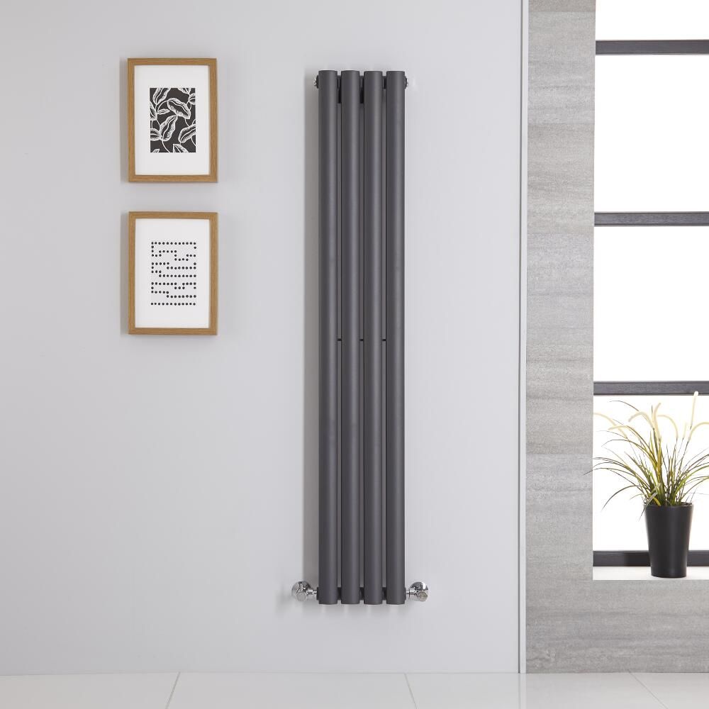 Design Heizkörper Vertikal (Einlagig) 1400mm x 236mm | Anthrazit - Revive