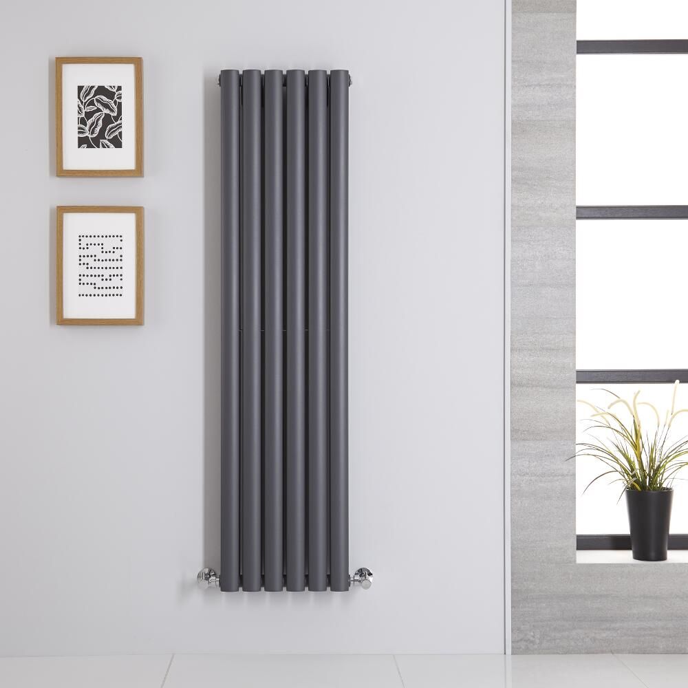 Design Heizkörper Vertikal (Doppellagig) 1400mm x 354mm | Anthrazit - Revive