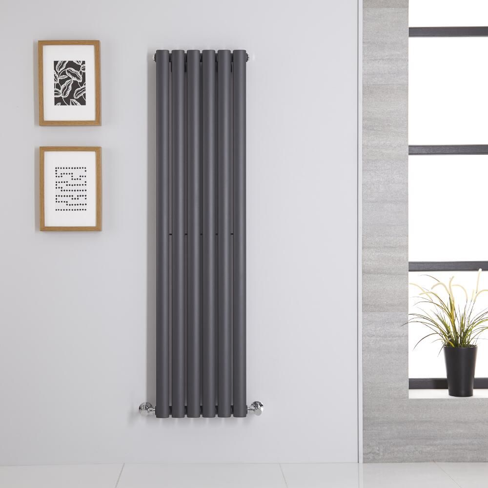 Design Heizkörper Vertikal (Einlagig) 1400mm x 354mm | Anthrazit - Revive