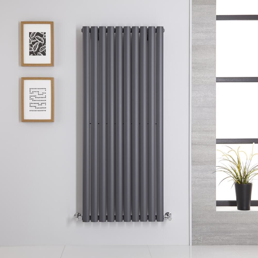 Design Heizkörper Vertikal Anthrazit 1400mm x 590mm 1143W (einlagig) - Revive