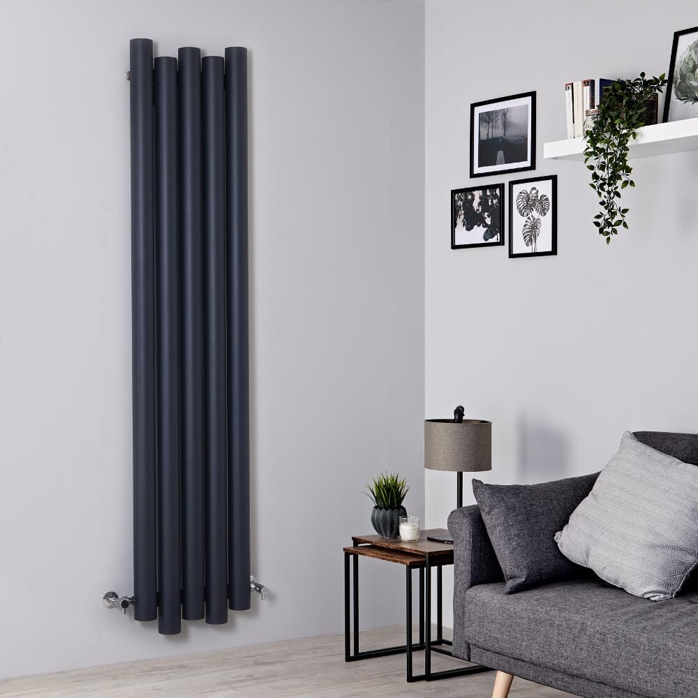 Designer Heizkörper Anthrazit Vertikal 1800mm x 390mm 1170W - Laeto
