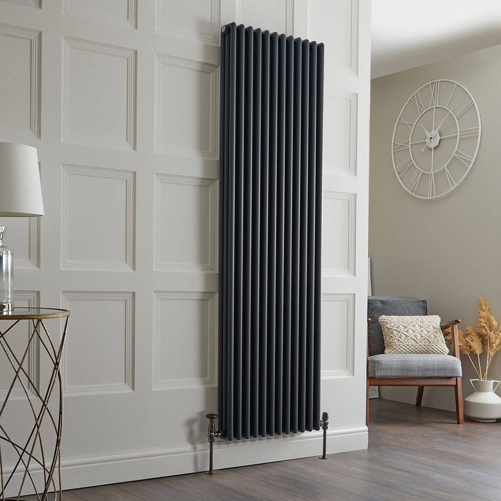 Gliederheizkörper (2-säulig) Aluminium, Vertikal – 1800mm x 540mm – Anthrazit - 2534 W – Esme
