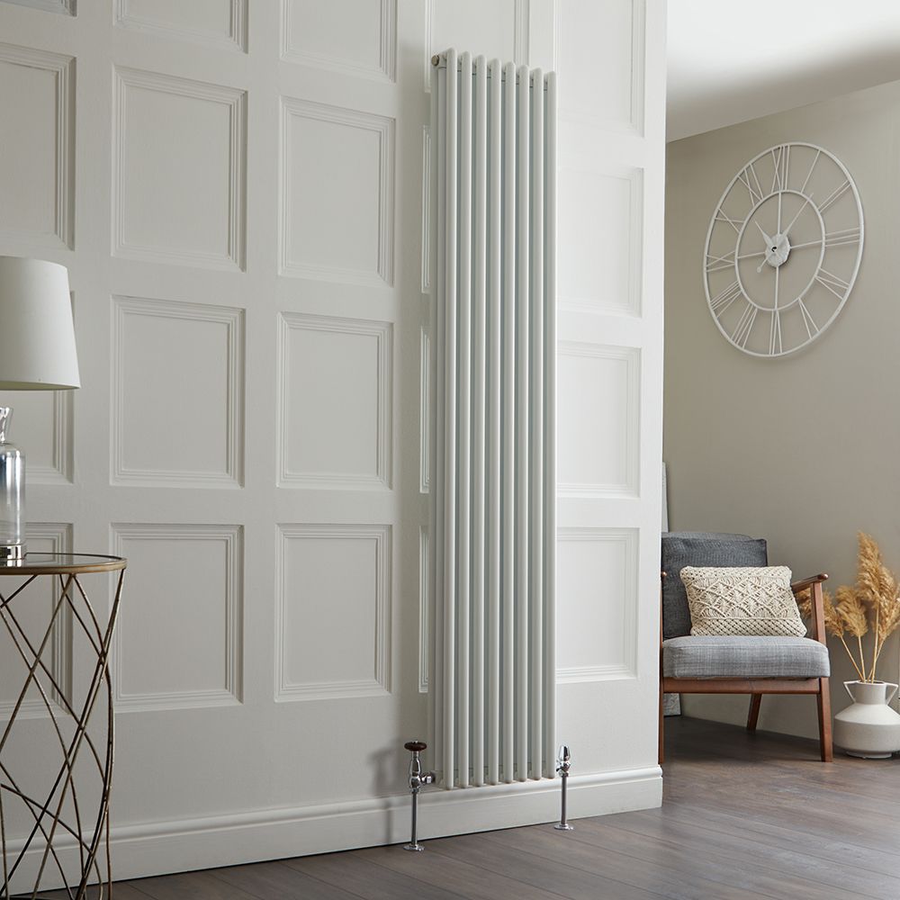 Gliederheizkörper (2-säulig) Aluminium, Vertikal – 1800mm x 360mm – Weiß - 1689 W – Esme