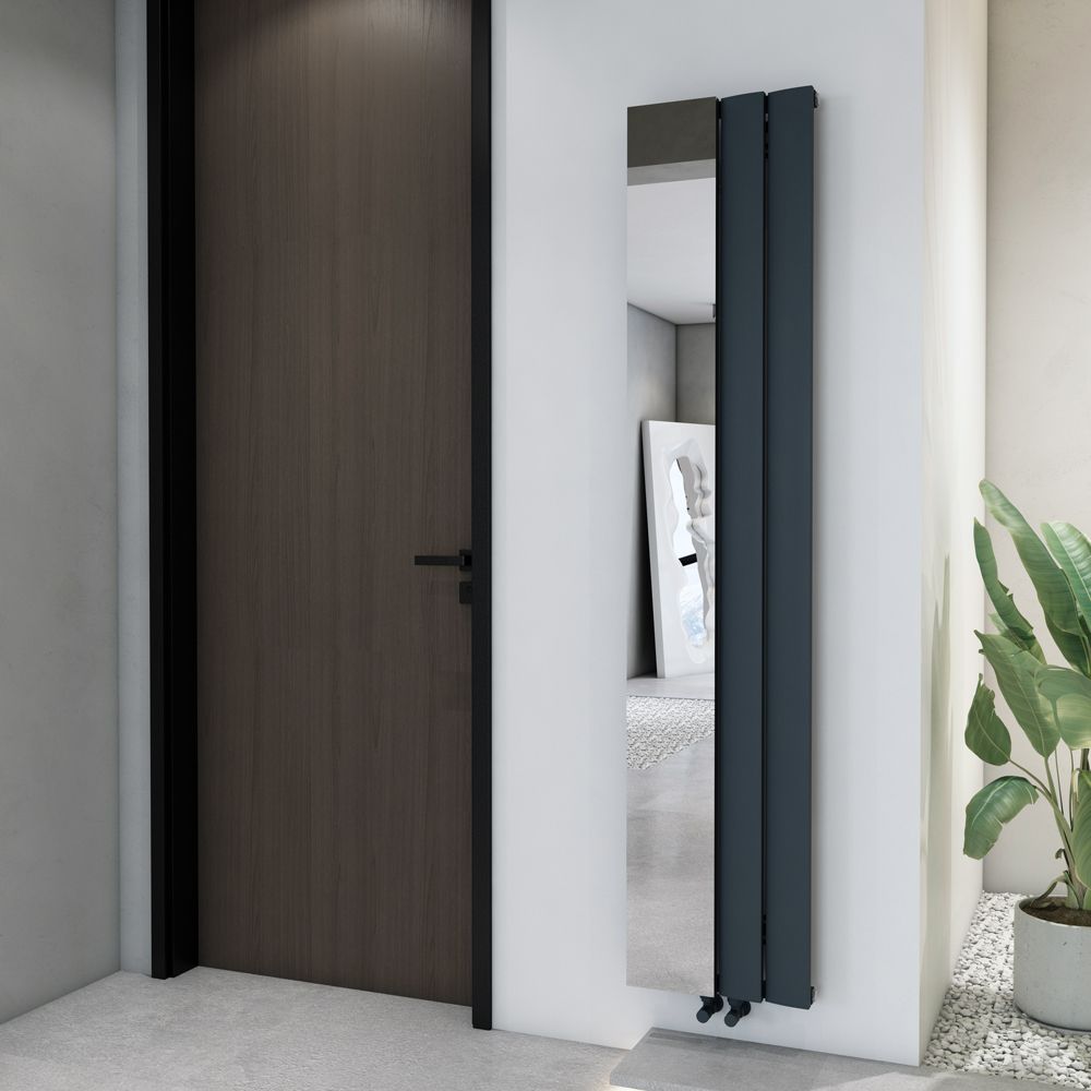 Aluminium-Designheizkörper mit Spiegel (Vertikal) 1800mm | Farbe und Breite wählbar - Aris