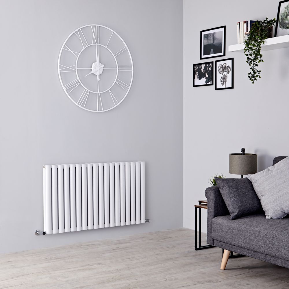 Aluminium Design Heizkörper Horizontal Weiß 600mm x 1070mm 2067W (doppellagig) - Revive Air