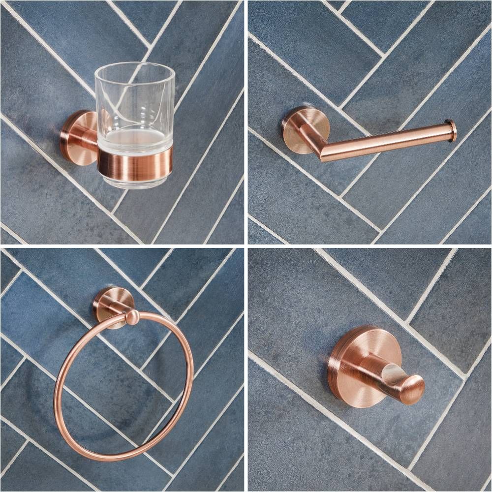 Badezimmer-Zubehör-Set 4-tlg. Kupfer – Eris