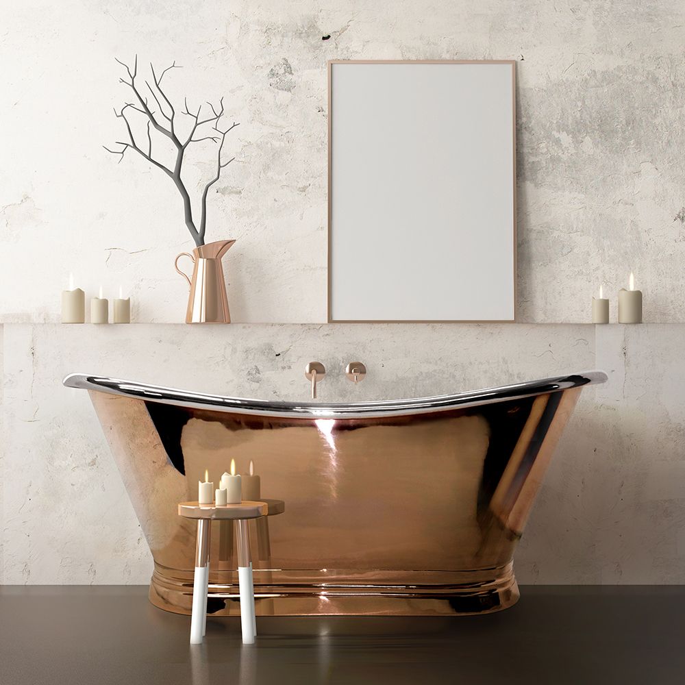 Traditionelle Kupfer Badewanne (freistehend) - Kupfer/Nickel - Hudson Reed Sienna