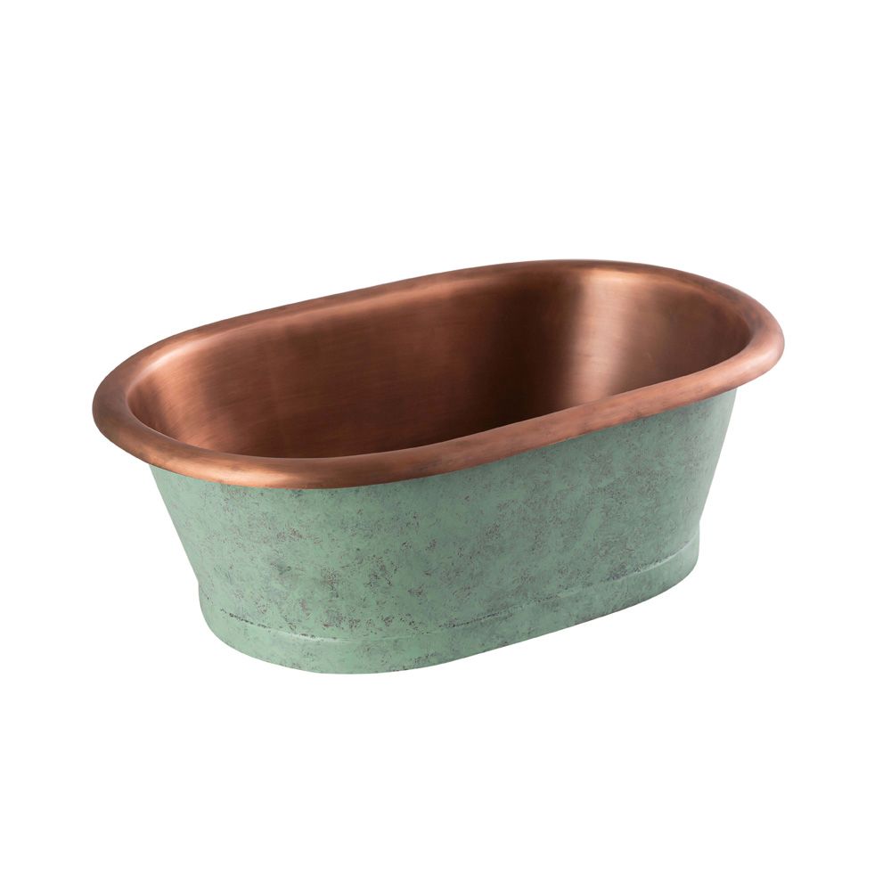 Traditionelles Kupfer Aufsatzwaschbecken 530mm x 345mm (ohne Hanloch) - Kupfer/Patina
