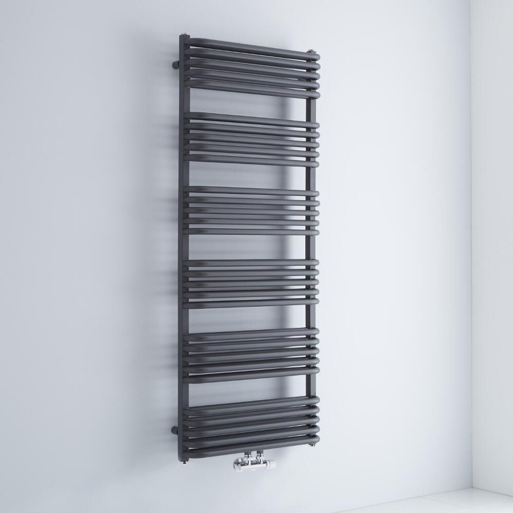 Design Badheizkörper mit Mittelanschluss, Anthrazit 1533mm x 600mm 1775W – Arch