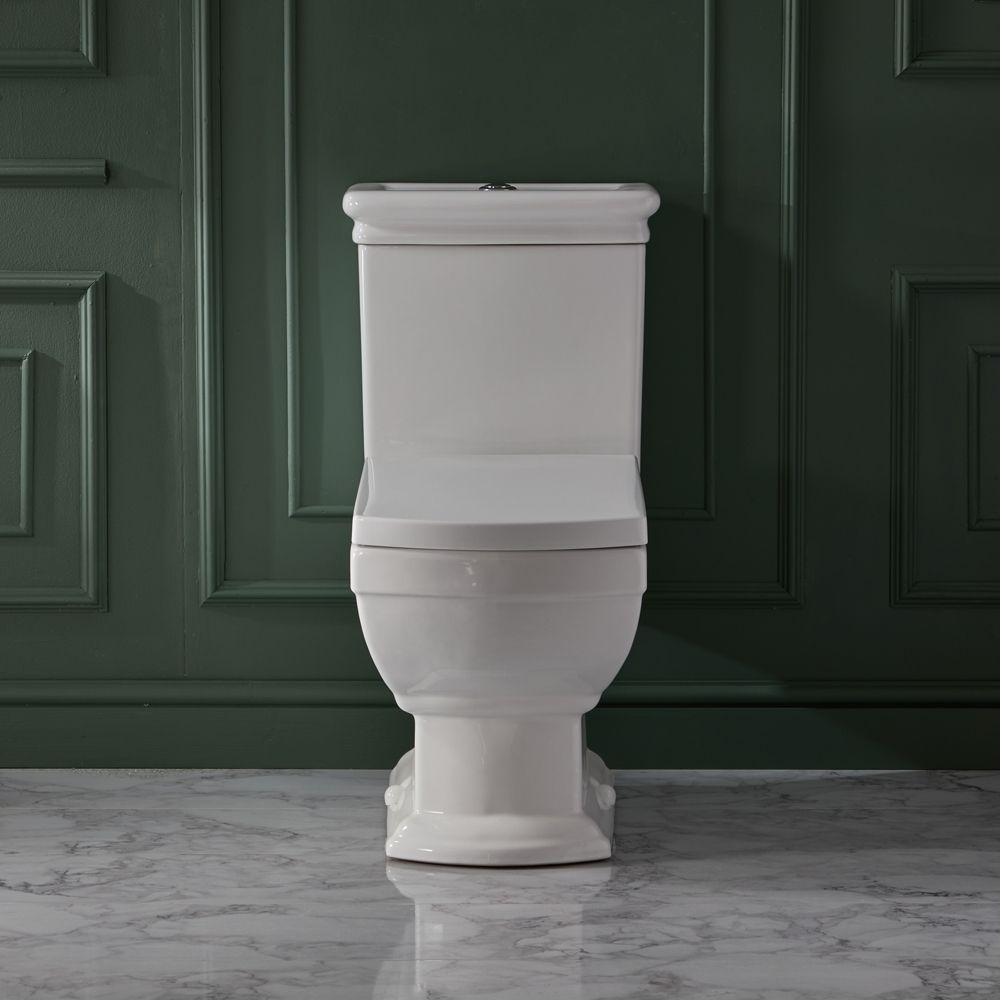 Toilette mit aufgesetztem Spülkasten und Sitz mit Absenkautomatik - Chester