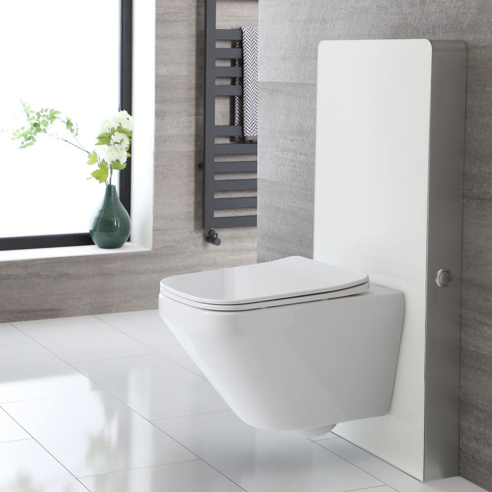 Saru Sanitärmodul H 1000mm Weiß mit Sensor-Spülung für Wand-WC