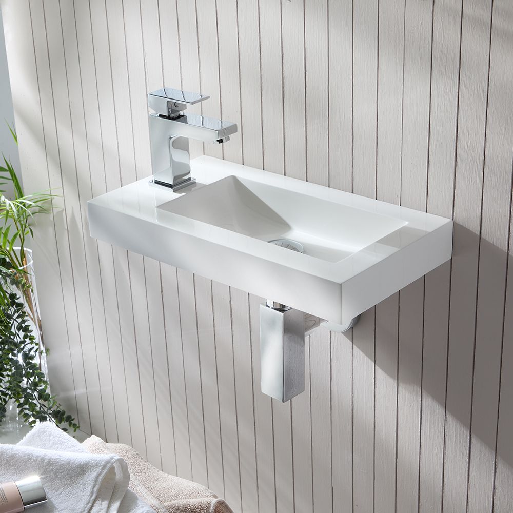Rechteckiges Hängewaschbecken 440mm x 235mm (1 Hahnloch) - Sandford