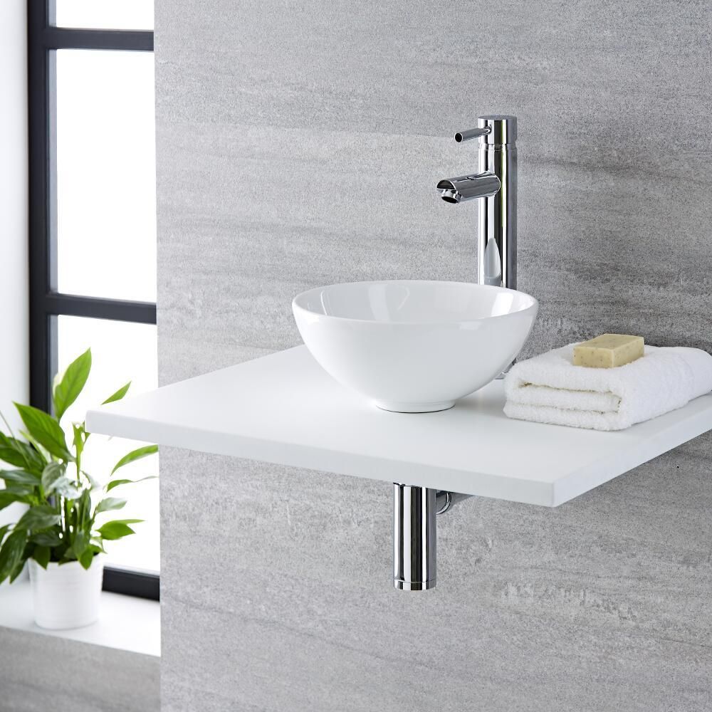 Aufsatzwaschbecken, rund, 280mm - mit hohem Einhebelmischer - Ashbury
