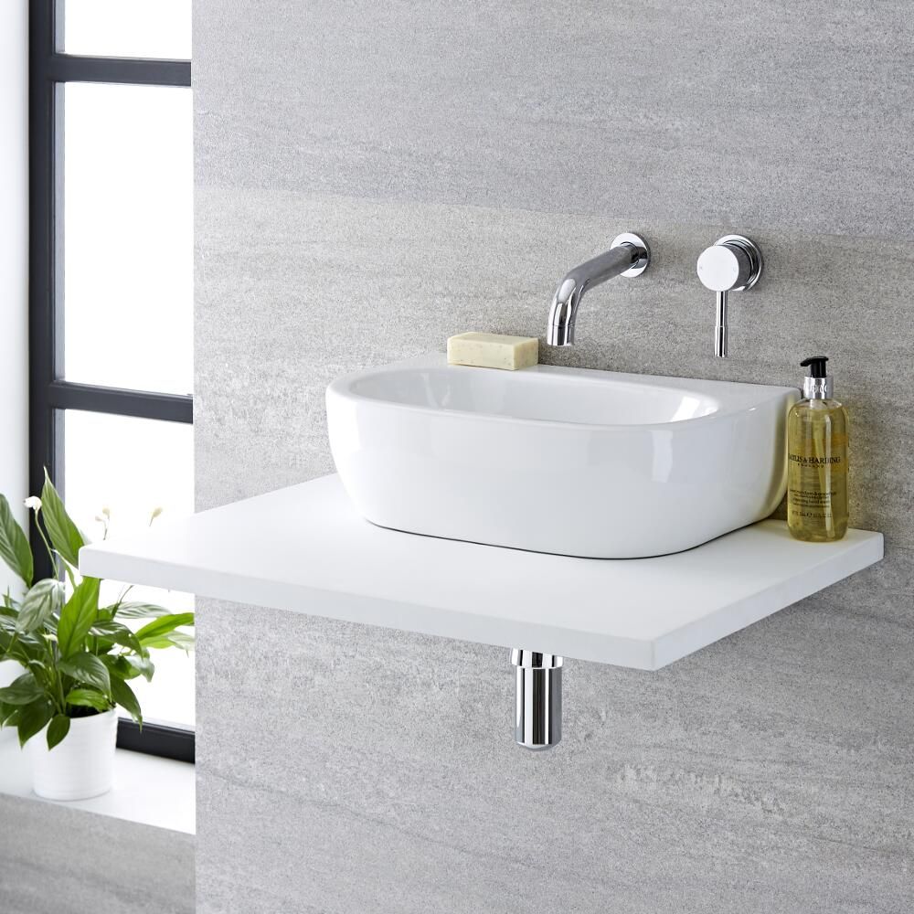 Aufsatzwaschbecken, oval – 420mm x 290mm, ohne Hahnloch - Langtree