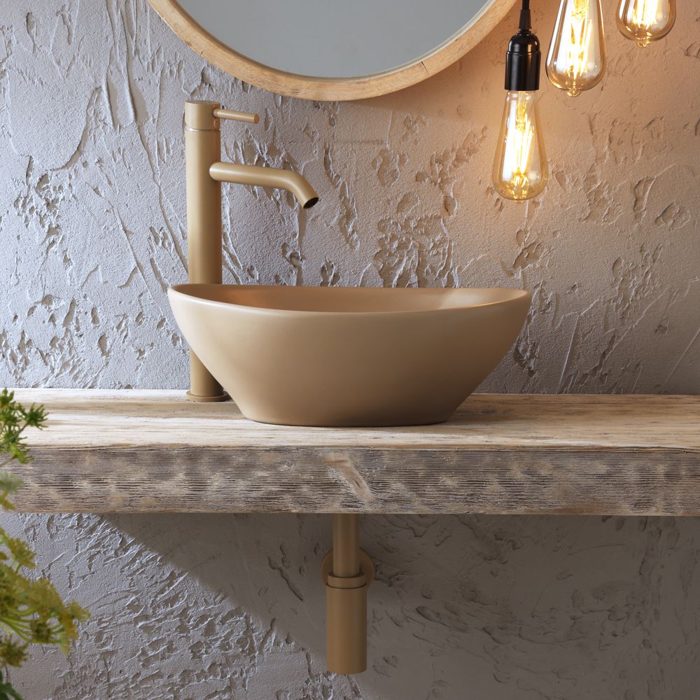 Ovales Aufsatzwaschbecken 405mm x 330mm (ohne Hahnloch) – Farbe wählbar - Elements