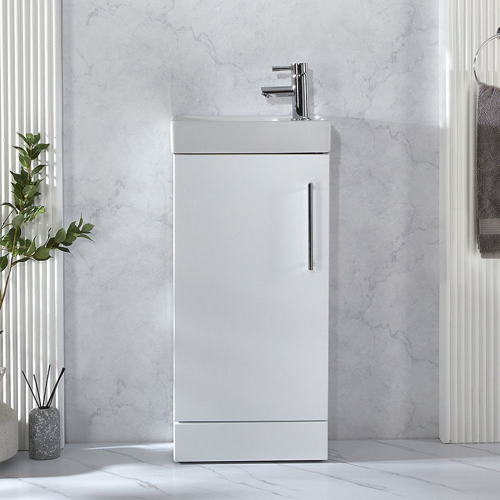 Waschtischunterschrank mit Waschbecken 400mm (Farbe wählbare) - Farbe und Design der Griffe wählbar – Cluo
