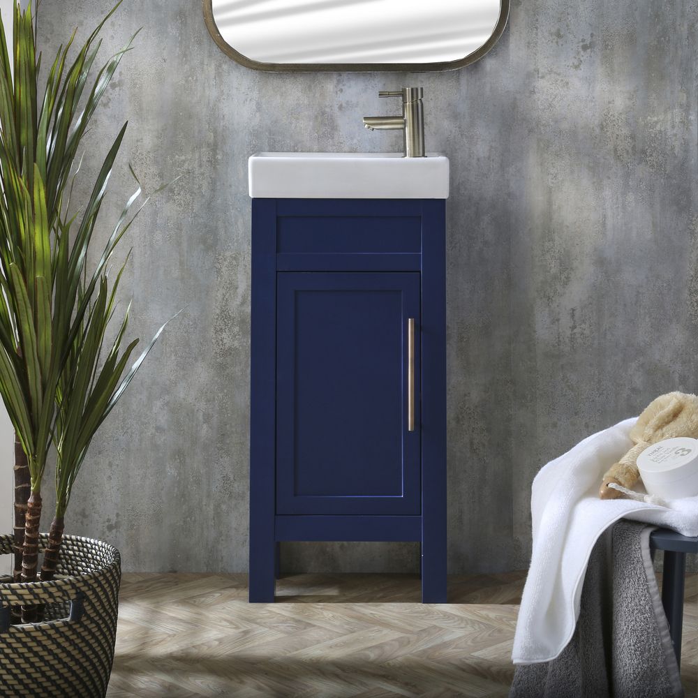 Waschtisch mit Unterschrank und Waschbecken, 400mm (Farbe wählbar) – Farbe und Design der Griffe wählbar – Warwick