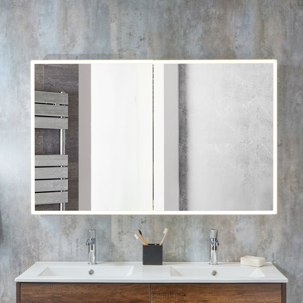 Moderner Spiegelschrank mit LED- Beleuchtung 1200mm x 750mm - Amelia