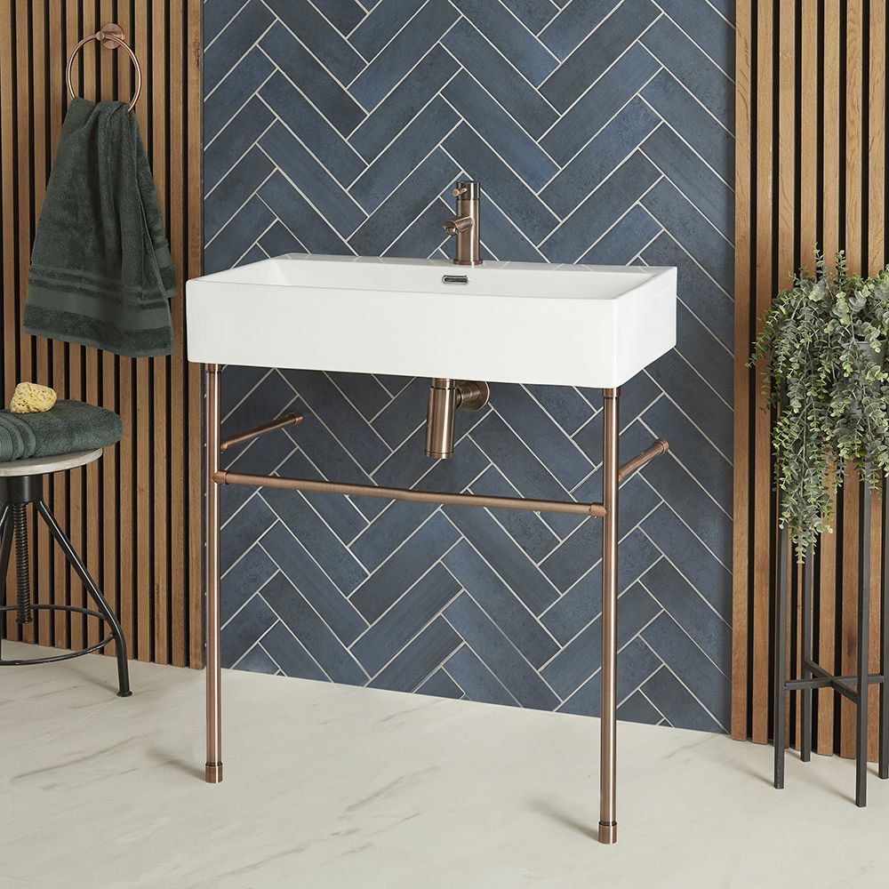 Waschbecken mit Metallgestell – Größe und Finish wählbar – Sandford