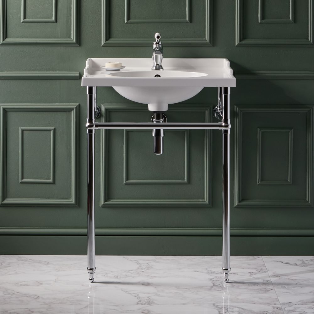 Traditionelles Waschbecken mit Metallgestell 630mm - Farbe wählbar – Elizabeth