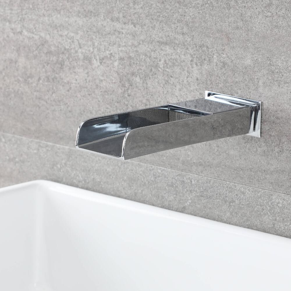 Parade Wasserfall Wand-Einlauf für Waschbecken & Wannen, Chrom, 1/2 Zoll