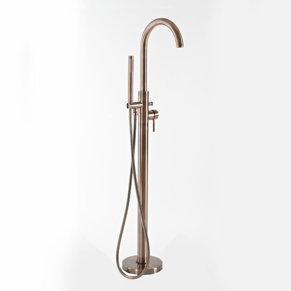 Freistehende Einhebel-Wannenarmatur mit Handbrause - gebürstete Bronze - Amara