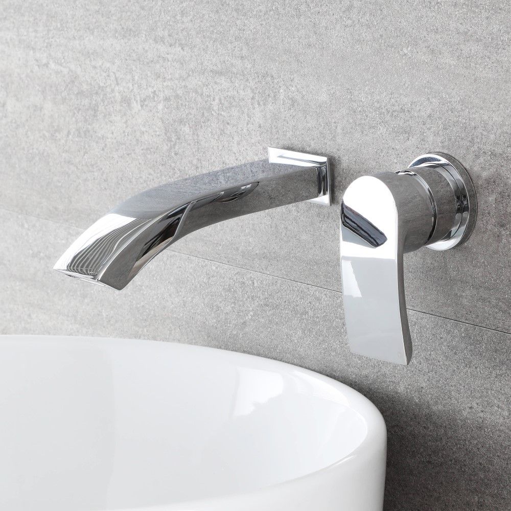 2-Loch Unterputz Waschtischarmatur mit Wasserfallausguss - Razor