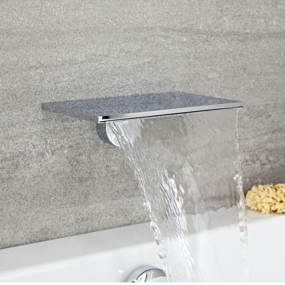 Wasserfall-Badewanneneinlauf, 230mm x 160mm - Chrom - Blade