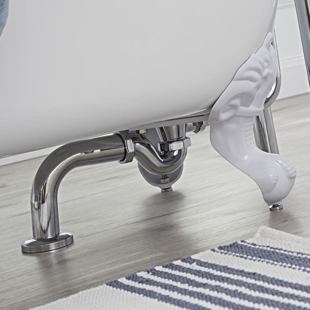 Siphon und Ablaufrohr für freistehende Badewannen – Chrom - Elizabeth
