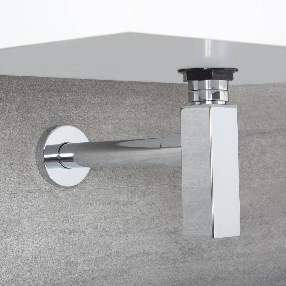 Siphon für Waschbecken eckig – Finish wählbar