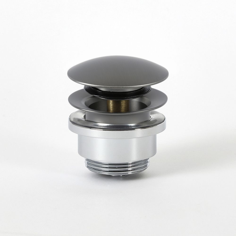 Ablauf mit Push-Up-Stöpsel, für Waschbecken, universal – Metallgrau