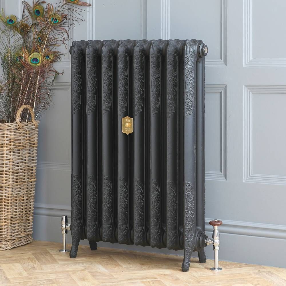 Gusseisen-Heizkörper – Höhe 950mm, Breite auswählbar – antike Graphit-Optik – Charlotte