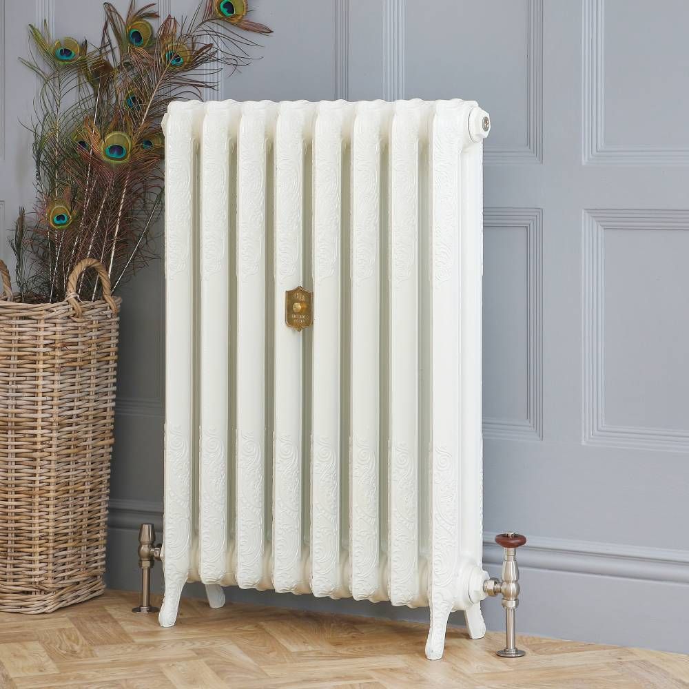 Gusseisen-Heizkörper – Höhe 950mm, Breite auswählbar – Porzellanweiß – Charlotte