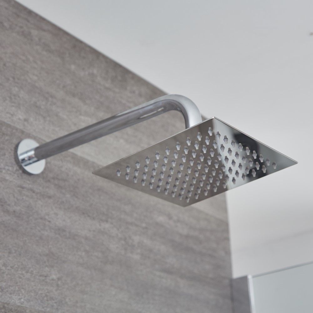 Duschkopf eckig ohne Halterung, 200mm x 200mm – Chrom - Kubix