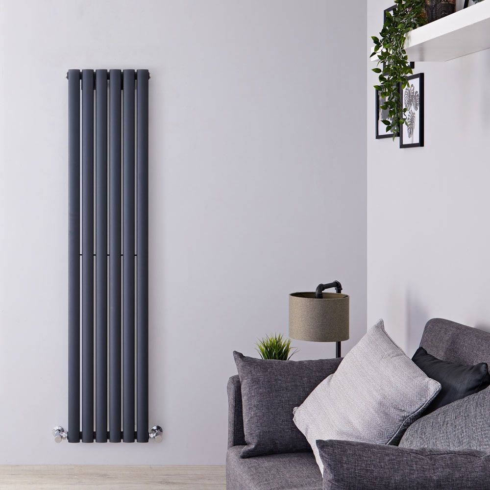 Design Heizkörper Vertikal (Einlagig) 1600mm x 354mm | Anthrazit - Revive