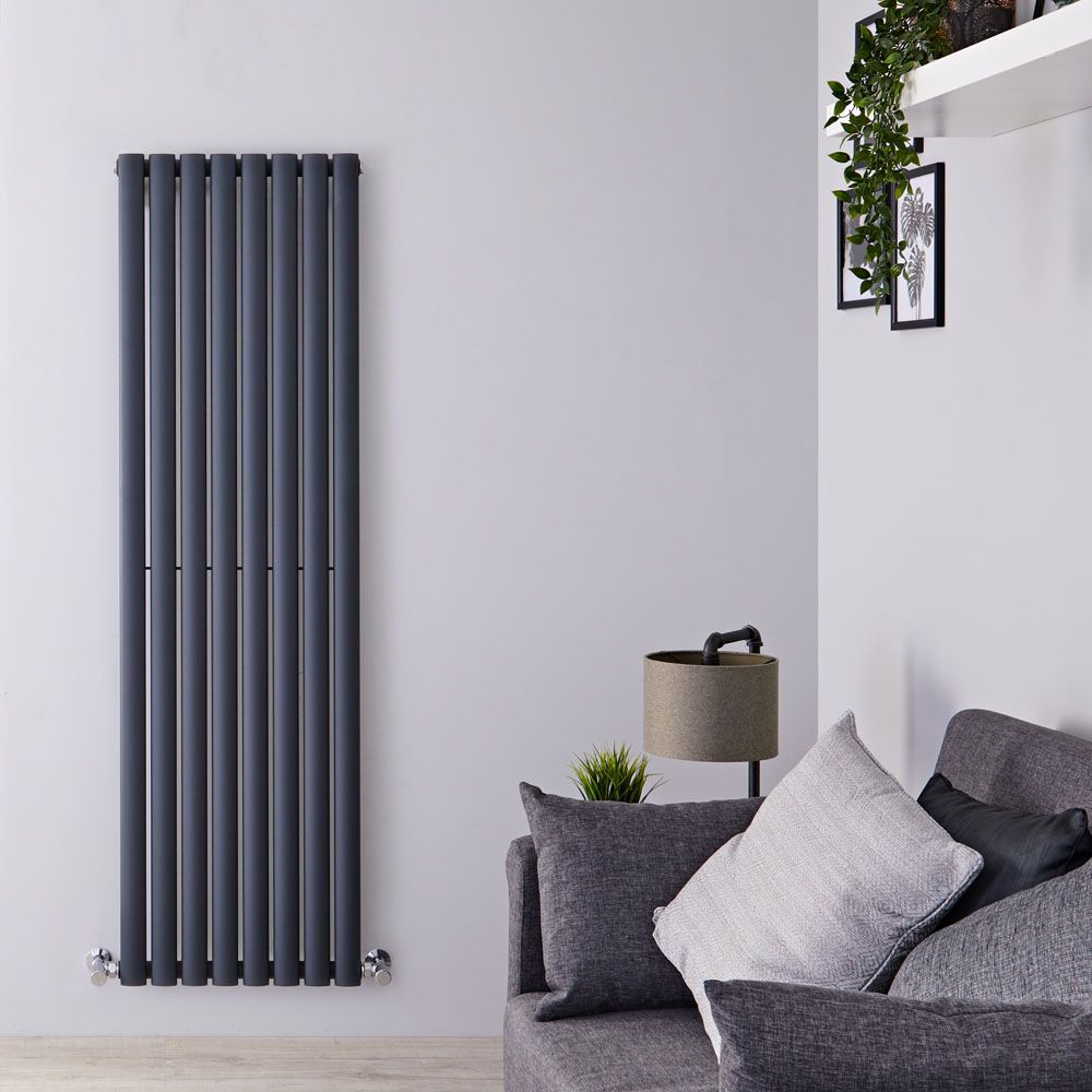 Design Heizkörper Vertikal (Einlagig) 1600mm x 472mm | Anthrazit - Revive