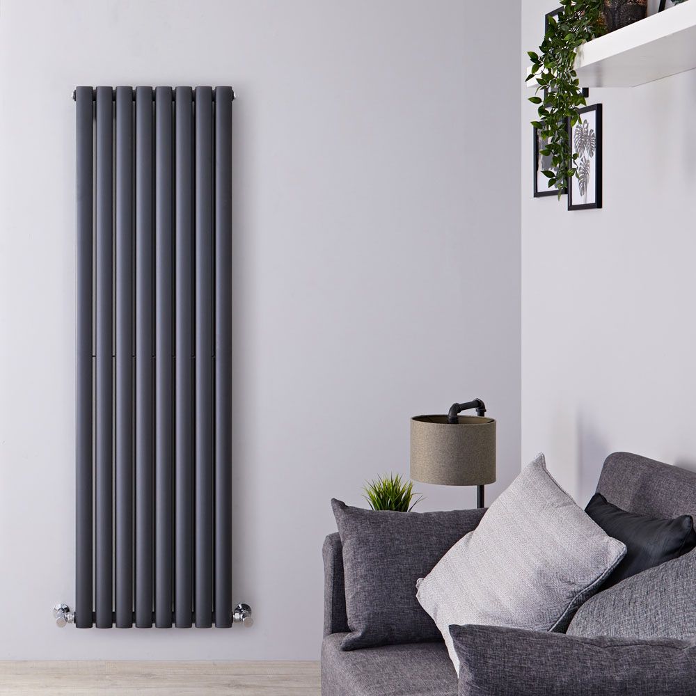 Design Heizkörper Vertikal (Doppellagig) 1600mm x 472mm | Anthrazit - Revive