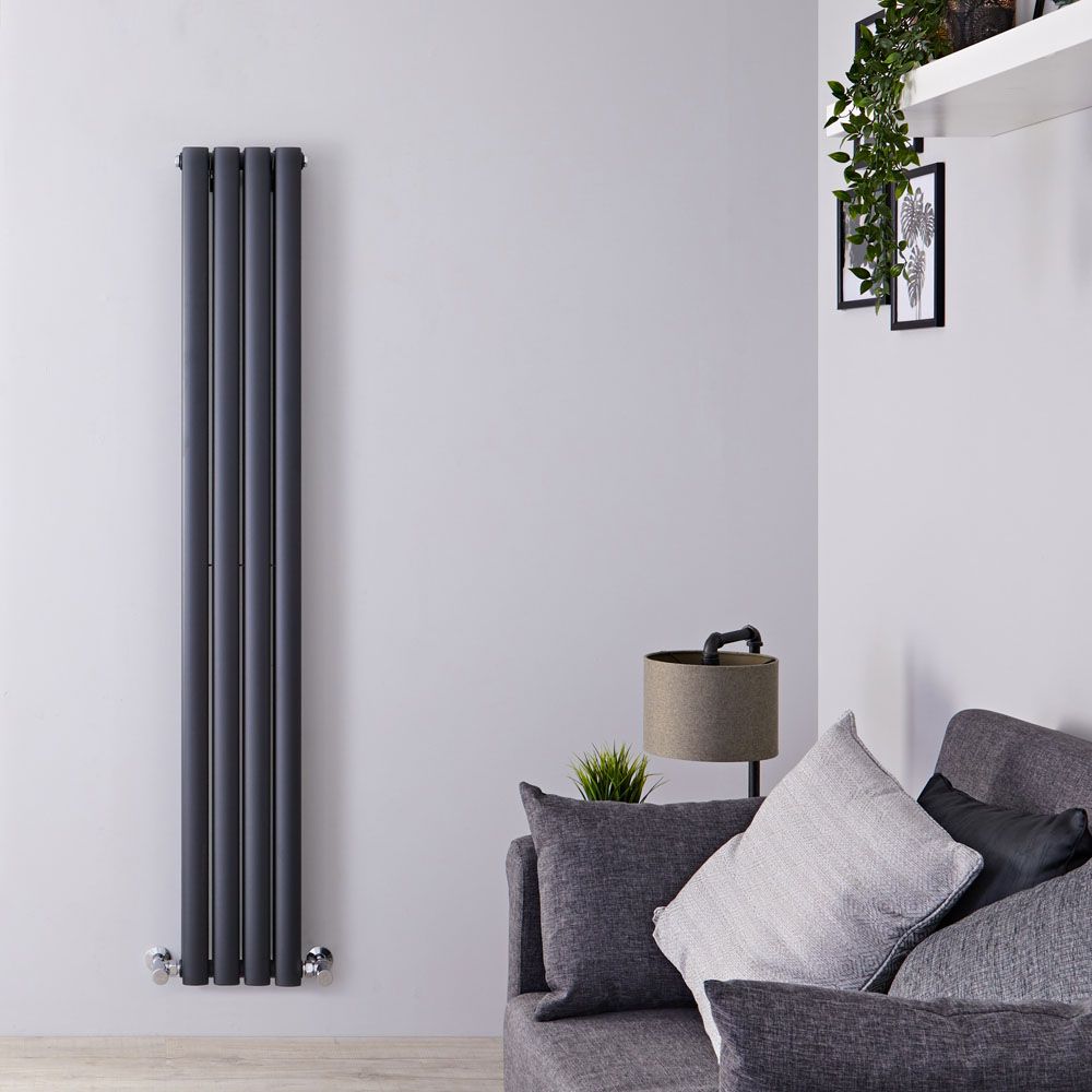 Design Heizkörper Vertikal (Doppellagig) 1600mm x 236mm | Anthrazit - Revive